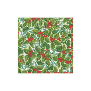 Abstract Forest Green Gold Christmas Mistletoe Holly Floral Wrapping Paper  by Eclectic