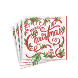 Caspari Merry Christmas to You Paper Cocktail Napkins - 20 Per Package 16280C