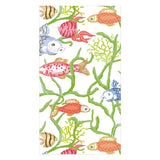 Caspari Tropical Reef Paper Guest Towel Napkins in White - 15 Per Package 16440G