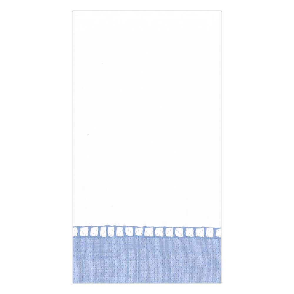 Linen Border Paper Dinner Plates in Blue II