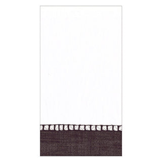 Caspari Linen Border Paper Guest Towel Napkins in Black - 15 Per Package 16513G