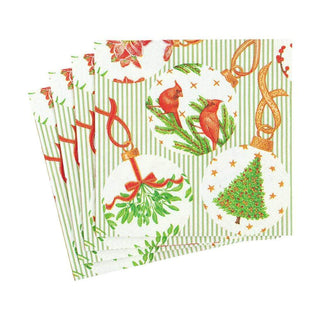 Caspari Botanical Ornaments Boxed Paper Cocktail Napkins - 40 Per Box 16650B