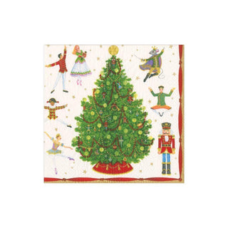 Caspari Nutcracker Ballet Boxed Paper Cocktail Napkins - 40 Per Box 16660B