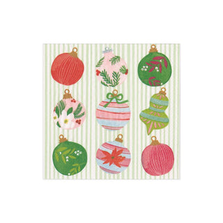 Caspari Painted Ornaments Boxed Paper Cocktail Napkins - 40 Per Box 16710B