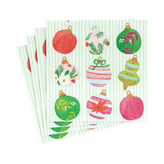 Caspari Painted Ornaments Boxed Paper Cocktail Napkins - 40 Per Box 16710B