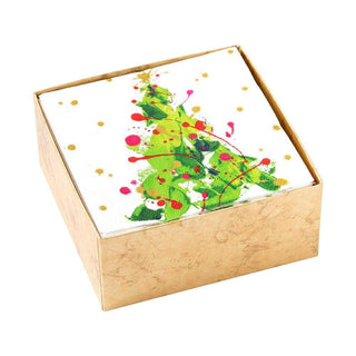 Caspari Splatter Tree Boxed Paper Cocktail Napkins - 40 Per Box 16760B
