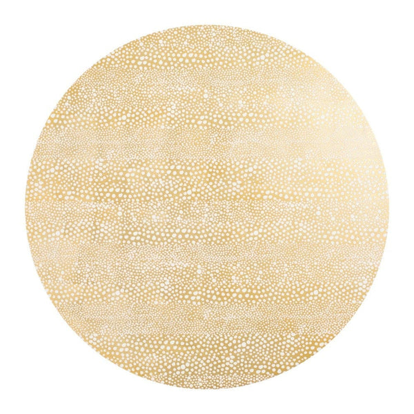 Pebble Round Lacquer Placemat in Gold - 1 Each