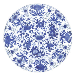 Block Print Leaves Cotton Dinner Napkins in White & Blue – Caspari Europe