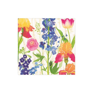 Caspari Summer Garden Boxed Paper Cocktail Napkins in White - 40 Per Box 16850B