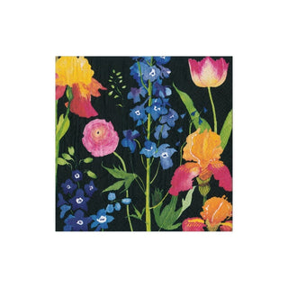 Caspari Summer Garden Boxed Paper Cocktail Napkins in Black - 40 Per Box 16851B