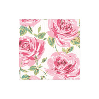 Caspari Bella Rosa Boxed Paper Cocktail Napkins in Pink - 40 Per Box 16931B