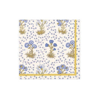 Caspari Semis de Fleurs Boxed Paper Cocktail Napkins in Blue - 40 Per Box 16961B