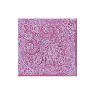 Caspari Paisley Medallion Boxed Paper Cocktail Napkins in Raspberry - 40 Per Box 16971B
