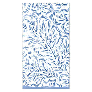 Block Print Leaves Cotton Dinner Napkins in White & Blue – Caspari Europe