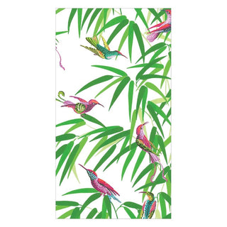 Caspari Birds in Paradise Paper Guest Towel Napkins in White - 15 Per Package 16990G