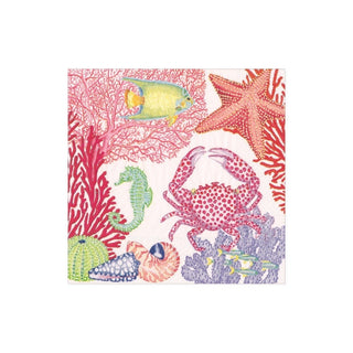 Caspari Under the Sea Boxed Paper Cocktail Napkins - 40 Per Box 17060B
