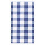 Caspari Gingham Paper Guest Towel Napkins in Blue - 15 Per Package 17070G