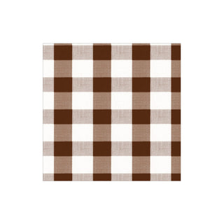 Gingham Paper Cocktail Napkins in Chocolate - 40 Per Box 17074B