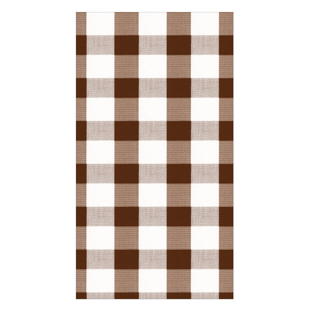 Gingham Paper Guest Towel Napkins in Chocolate - 15 Per Package 17074G