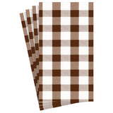 Gingham Paper Guest Towel Napkins in Chocolate - 15 Per Package 17074G