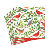 Songbirds and Holly Paper Luncheon Napkins in White - 20 Per Package 17160L