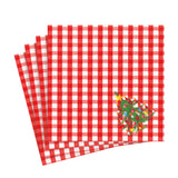 Christmas Tree Gingham Paper Luncheon Napkins - 20 Per Package 17170L