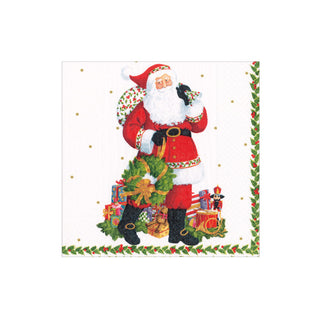 Jolly St. Nick Paper Cocktail Napkins - 40 Per Box 17180B
