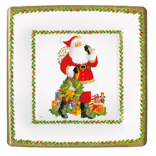 Jolly St. Nick Square Paper Dinner Plates - 8 Per Package 17180DP