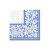 Oak Leaves & Acorns Paper Linen Cocktail Napkins in French Blue/White - 15 Per Package 17292CG