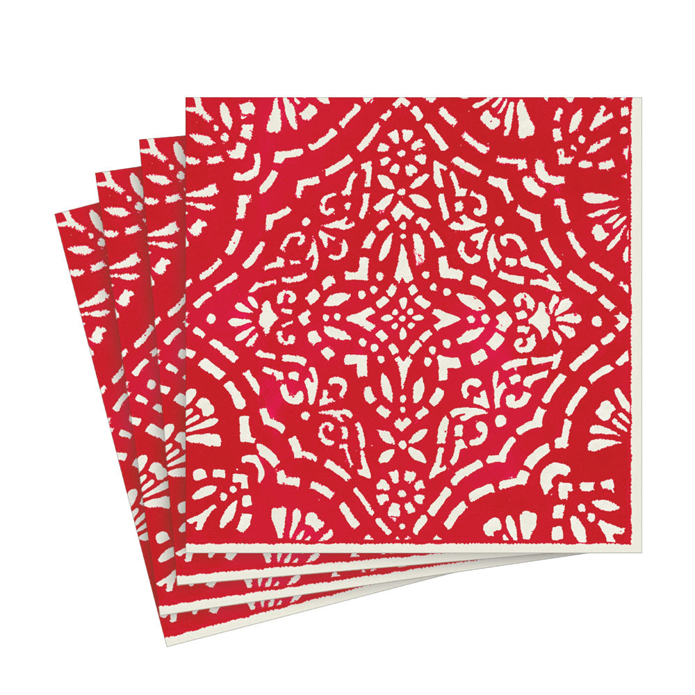 Annika Paper Luncheon Napkins in Red - 20 Per Package 17300L