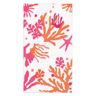 Matisse Guest Towel Napkins in Coral & Orange - 15 Per Package