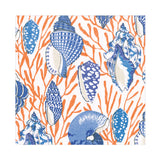 Shell Toile Luncheon Napkins in Coral & Blue - 20 Per Package