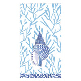 Shell Toile Guest Towel Napkins in Blue - 15 Per Package