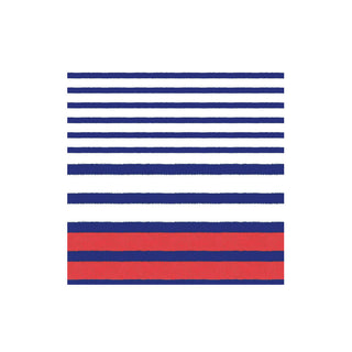 Breton Stripe Boxed Cocktail Napkins in Blue - 40 Per Box