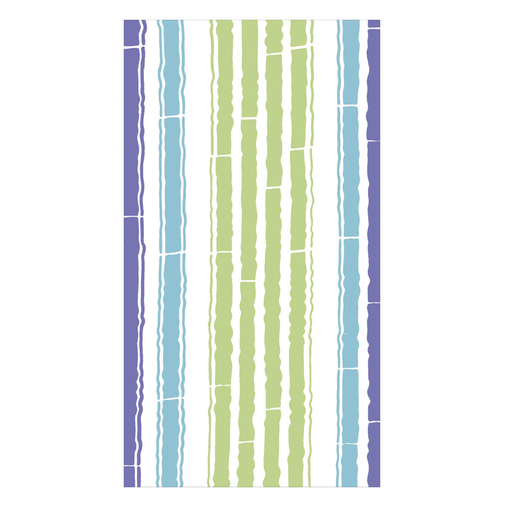 Bamboo Stripe Guest Towel Napkins in Blue & Green - 15 Per Package