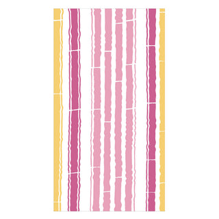Bamboo Stripe Guest Towel Napkins in Fuchsia & Pink - 15 Per Package