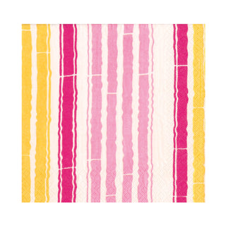 Bamboo Stripe Luncheon Napkins in  Fuchsia & Pink- 20 Per Package