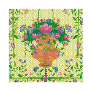 Wicker Basket Luncheon Napkins in Green - 20 Per Package