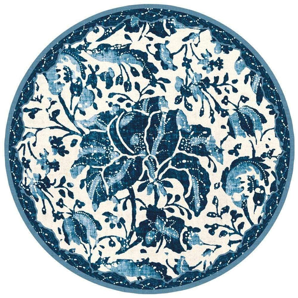 Caspari Dog Toile Die-Cut Pet Bowl Mat in Blue