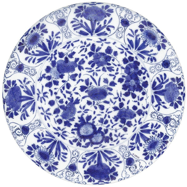 Caspari Dog Toile Die-Cut Pet Bowl Mat in Blue