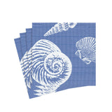 Caspari Shells Paper Cocktail Napkins in Ocean Blue - 20 Per Package 3491C