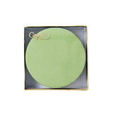 Caspari Classic Canvas Felt-Backed Coasters in Moss Green - 8 Per Box 4017CR