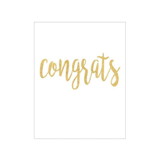 Caspari Congrats Script Gift Enclosure Cards in Gold Foil - 4 Mini Cards & 4 Envelopes 46EENC