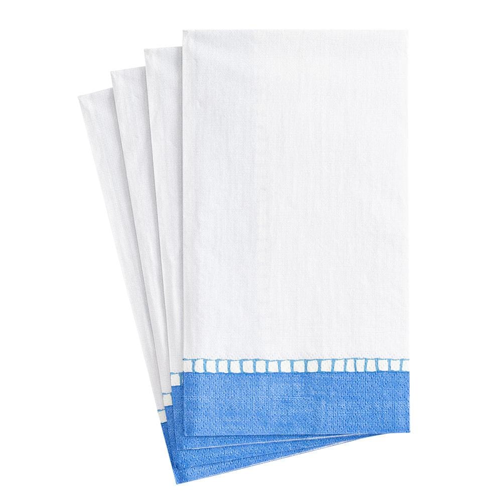 Caspari Linen Border Paper Guest Towel Napkins in Blue - 15 Per Package 4783G