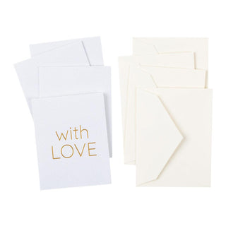 Caspari With Love Gift Enclosure Cards - 4 Mini Cards & 4 Envelopes 49AENC