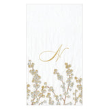 Caspari Berry Branches Single Initial Paper Guest Towel Napkins - 15 Per Package N 5726G.N