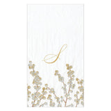 Caspari Berry Branches Single Initial Paper Guest Towel Napkins - 15 Per Package S 5726G.S