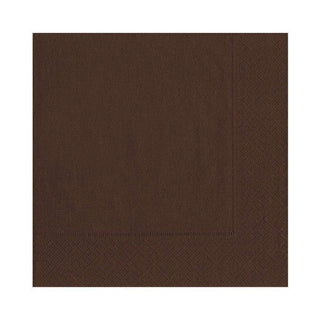 Caspari Grosgrain Paper Luncheon Napkins in Brown - 20 Per Package 5958L