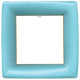 Caspari Grosgrain Square Paper Dinner Plates in Mediterranean Blue - 8 Per Package 6012DP