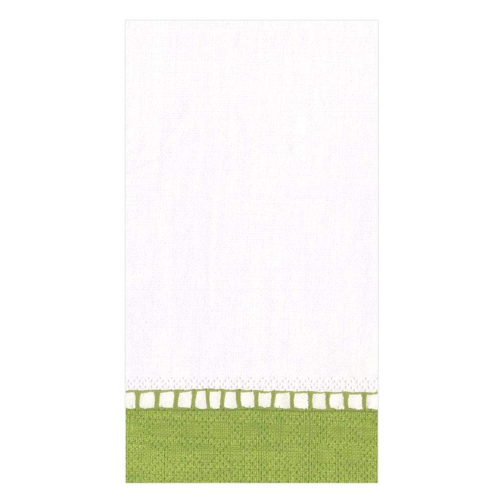 Caspari Linen Border Paper Guest Towel Napkins in Green - 15 Per Package 7652G
